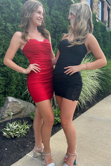 Sparkly Red Sweetheart Bodycon Homecoming Dress with Appliques