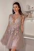 Load image into Gallery viewer, Blush A Line Spaghetti Straps Short Homecoming Dress with Criss Cross Back
