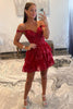 Load image into Gallery viewer, Sparkly A Line Off the Shoulder Lilac Corset Homecoming Dress with Tiered Lace