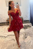 Load image into Gallery viewer, Sparkly A Line Off the Shoulder Lilac Corset Homecoming Dress with Tiered Lace