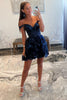 Load image into Gallery viewer, Sparkly A Line Off the Shoulder Lilac Corset Homecoming Dress with Tiered Lace