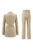 Load image into Gallery viewer, 2 Piece Grey Blue Cut Out Notched Lapel Women Prom Suits