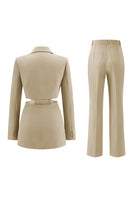 Load image into Gallery viewer, 2 Piece Grey Blue Cut Out Notched Lapel Women Prom Suits