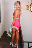 Load image into Gallery viewer, Black Bodycon Spaghetti Straps Beaded Short Homecoming Dresses With Slit