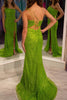 Load image into Gallery viewer, Sparkly Green Sequins Mermaid One Shoulder Long Prom Dress With Slit