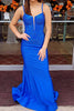 Load image into Gallery viewer, Glitter Dark Purple Mermaid Long Corset Prom Dress