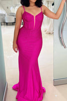 Load image into Gallery viewer, Glitter Dark Purple Mermaid Long Corset Prom Dress