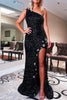 Load image into Gallery viewer, Sparkly Mermaid Black Stars Sequins Prom Dress