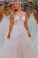 Load image into Gallery viewer, Light Pink Tulle Tiered A-Line Long Prom Dress