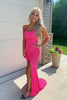 Load image into Gallery viewer, Mermaid Glitter Sequins Sexy Hot Pink Backless Long Prom Dress