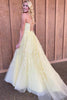 Load image into Gallery viewer, Princess Champagne Spaghetti Straps Prom Dress