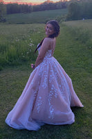 Load image into Gallery viewer, Princess Yellow Spaghetti Straps Prom Dress