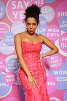 Load image into Gallery viewer, Coral Mermaid Backless Long Prom Dress with Appliques