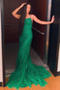 Load image into Gallery viewer, Mint Spaghetti Straps Appliques Mermaid Long Prom Dress