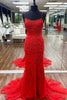 Load image into Gallery viewer, Mint Spaghetti Straps Appliques Mermaid Long Prom Dress