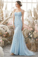 Load image into Gallery viewer, Coral Backless Long Prom Dress with Appliques