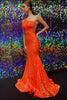 Load image into Gallery viewer, Dark Red One Shoulder Sequined Mermaid Prom Dress