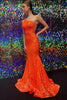 Load image into Gallery viewer, White One Shoulder Sequined Mermaid Prom Dress