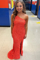 Load image into Gallery viewer, Royal Blue Glitter Party Dress with Slit