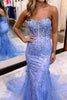 Load image into Gallery viewer, Black Strapless Prom Dress with Appliques