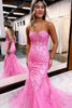 Load image into Gallery viewer, Black Strapless Prom Dress with Appliques