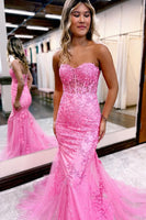 Load image into Gallery viewer, Black Strapless Prom Dress with Appliques