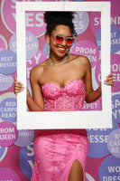 Load image into Gallery viewer, Mermaid Sweethaert Hot Pink Corset Prom Dress with Split Front