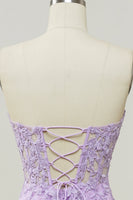 Load image into Gallery viewer, Purple Sweetheart Neck Mermaid Prom Dress With Appliques