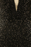 Load image into Gallery viewer, Elegant Glitter Black Deep V Neck Long Prom Dress with Rhinestone