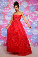 Load image into Gallery viewer, A Line Strapless Sequins Long Prom Dress