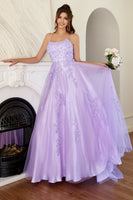 Load image into Gallery viewer, Elegant Lavender A-line Prom Dress