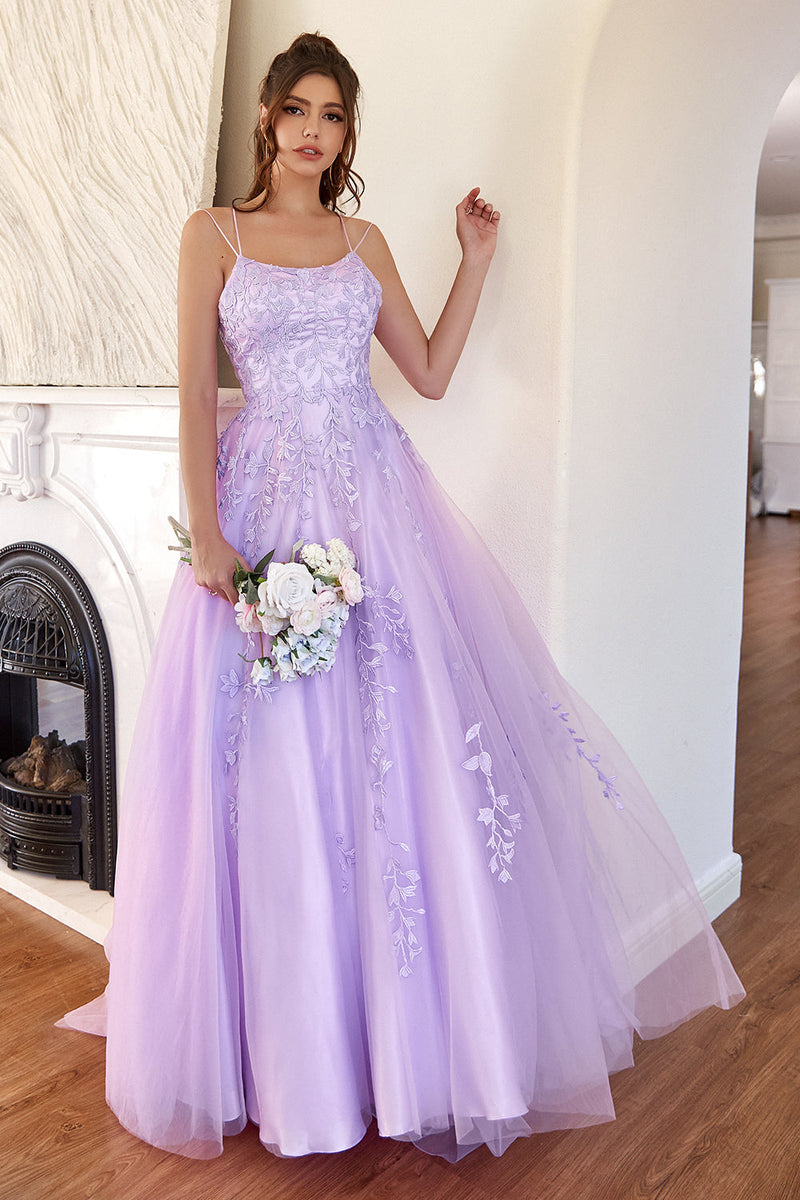 Load image into Gallery viewer, Elegant Lavender A-line Prom Dress
