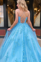 Load image into Gallery viewer, Princess Champagne Spaghetti Straps Prom Dress