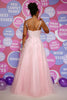 Load image into Gallery viewer, A Line Spaghetti Straps Pink Long Prom Dress with Appliques