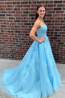 Load image into Gallery viewer, A-Line Spaghetti Straps Long Prom Dress