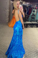 Load image into Gallery viewer, Sparkly Mermaid Orange Sequins Long Prom Dress