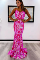 Load image into Gallery viewer, Sparkly Mermaid Orange Sequins Long Prom Dress
