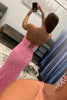 Load image into Gallery viewer, Sparkly Pink Detachable Train Sequins Prom Dress with Slit