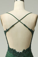 Load image into Gallery viewer, Sparkly Mermaid Dark Green Beaded Long Prom Dress with Appliques