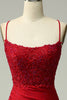 Load image into Gallery viewer, Sparkly Dark Red Beaded Long Prom Dress with Appliques