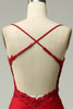 Load image into Gallery viewer, Mermaid Halter Dark Red Prom Dress with Appliques