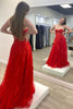 Load image into Gallery viewer, Black Corset A-Line Tulle Long Prom Dress with Lace