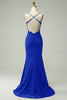 Load image into Gallery viewer, Mermaid Halter Dark Red Prom Dress with Appliques