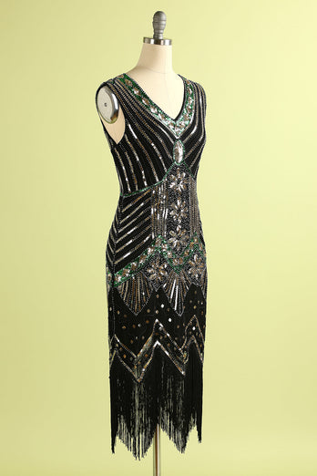 Red Glitter Fringe Gatsby 1920s Flapper Dress