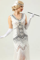 Load image into Gallery viewer, Sparkly Roaring 20s Vintage Black and Gold Sequin 1920s Dress
