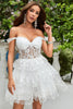 Load image into Gallery viewer, Sparkly Purple A-Line Lace Tiered Short Homecoming Dress