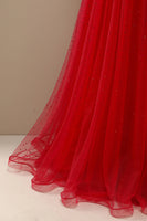 Load image into Gallery viewer, Beautiful Red A Line Tulle Sweetheart Prom Dress with Beading