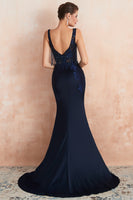 Load image into Gallery viewer, Mermaid Sequins Beaded Formal Dress with Appliques