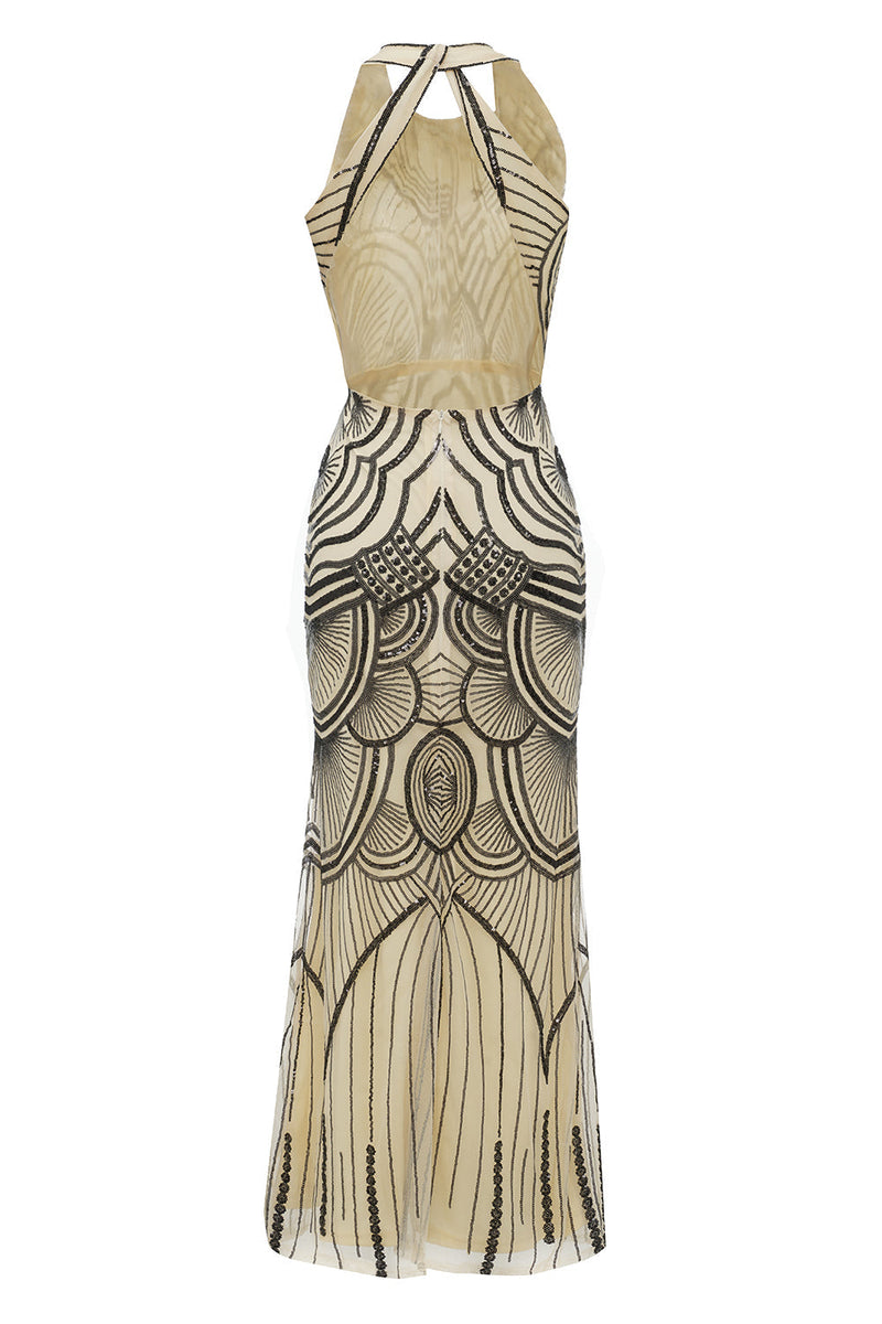 Queendancer Women Black Ivory Sheath 1920s Formal Party Dress Backless Vintage Party Dress queendancer Queendancer Women Black Ivory Sheath 1920s Formal Party Dress Backless Vintage Party Dress queendancer