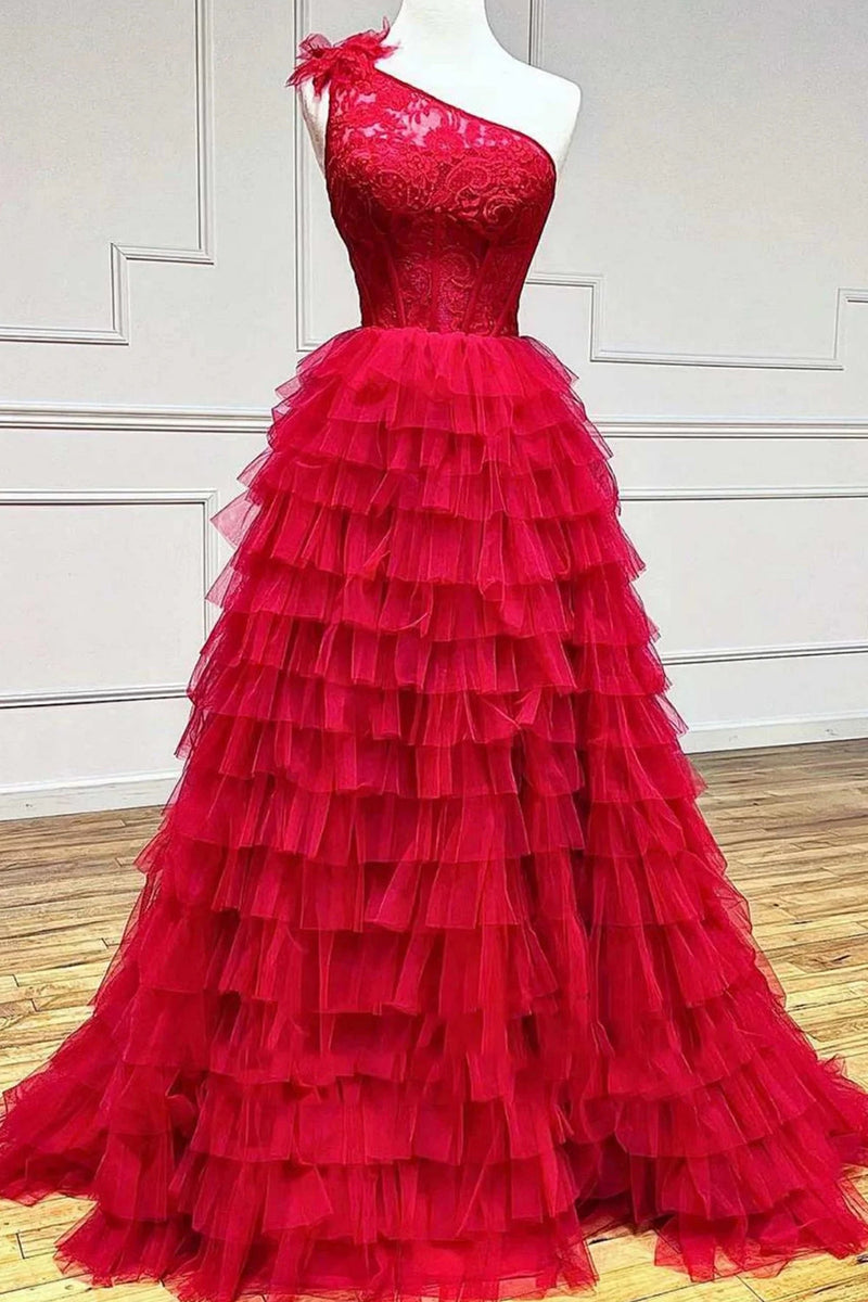 Queendancer Women Black Tulle Long Corset Prom Dress with Slit Tiered A-Line One Shoulder Backless Formal Dress with Ruffles queendancer Queendancer Women Black Tulle Long Corset Prom Dress with Slit Tiered A-Line One Shoulder Backless Formal Dress with Ruffles queendancer